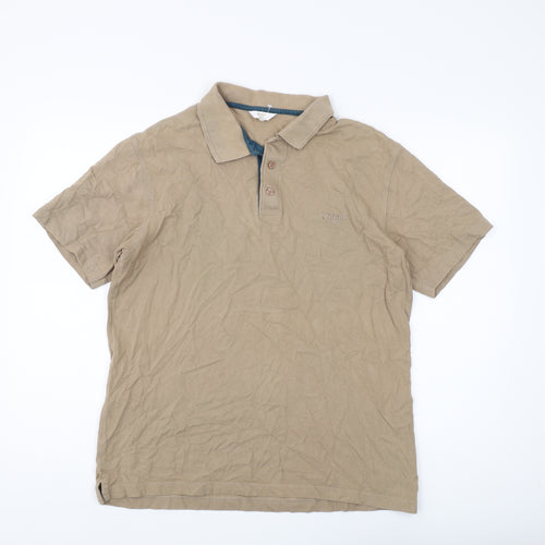 Cotton Traders Men's Beige Polo Shirt Size M