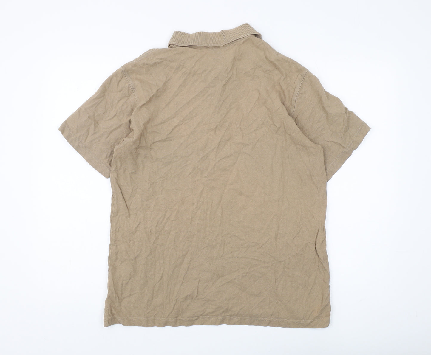 Cotton Traders Men's Beige Polo Shirt Size M