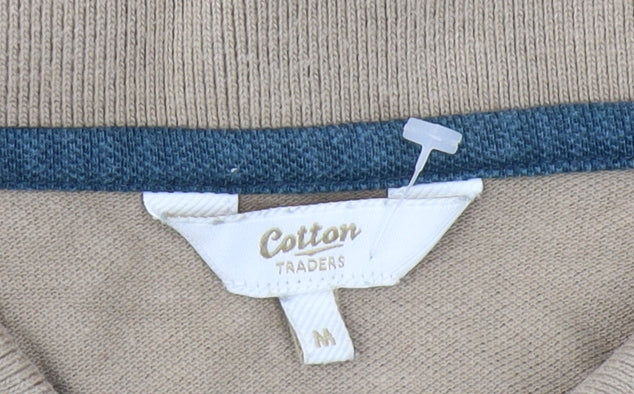 Cotton Traders Men's Beige Polo Shirt Size M