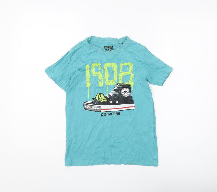 Converse Boys Blue Graphic Print T-Shirt, S, Summer Style