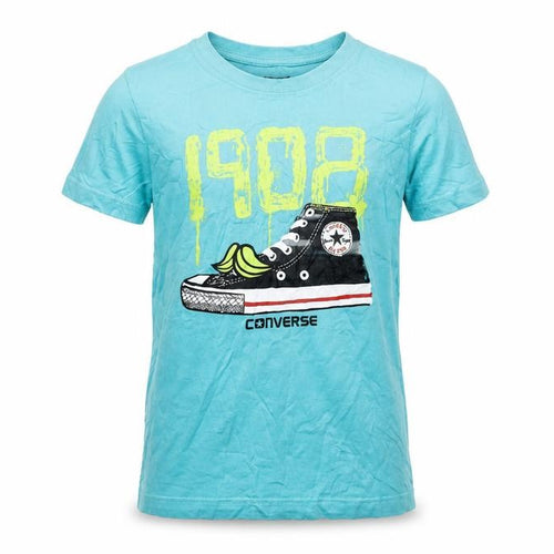 Converse Boys Blue Graphic Print T-Shirt, S, Summer Style