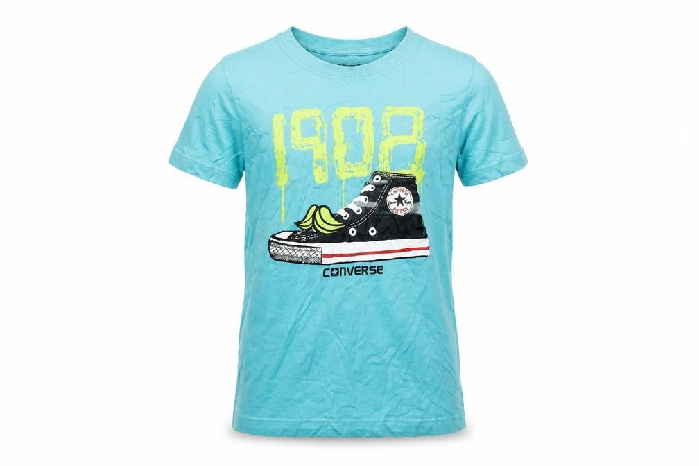 Converse Boys Blue Graphic Print T-Shirt, S, Summer Style
