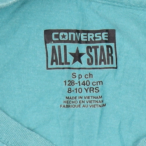 Converse Boys Blue Graphic Print T-Shirt, S, Summer Style