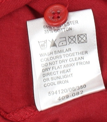 Lee Cooper Unisex Red Basic Henley T-Shirt S