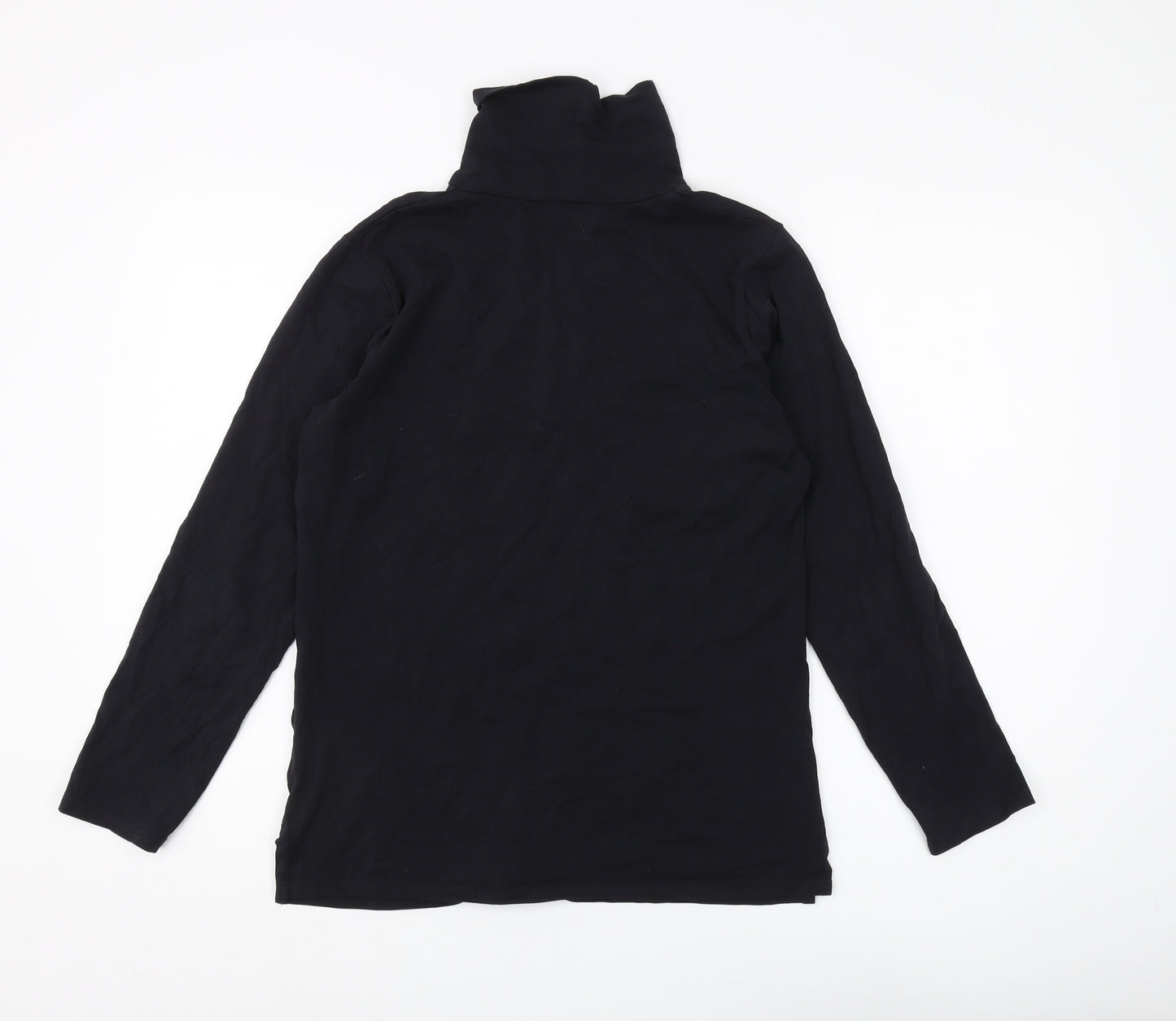 Glenmuir Unisex Black Roll Neck Cotton Top M