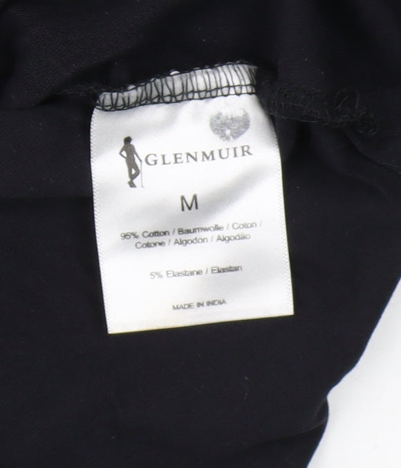 Glenmuir Unisex Black Roll Neck Cotton Top M