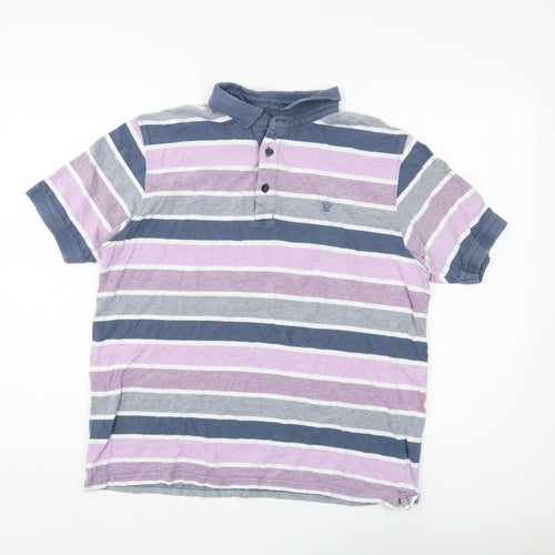 James Pringle Men's Multicoloured Striped Polo M