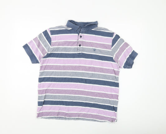 James Pringle Men's Multicoloured Striped Polo M