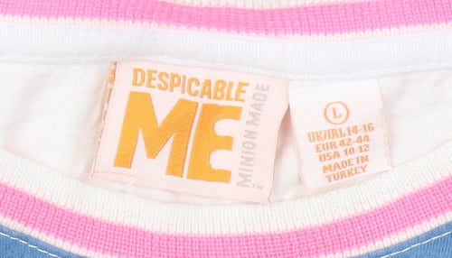Despicable Me Teens Striped T-Shirt, Size L, Cartoon Themed