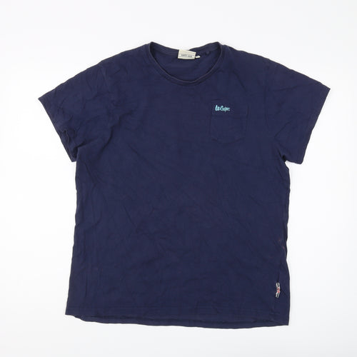 Lee Cooper Men's Blue Short Sleeve T-Shirt, Size L