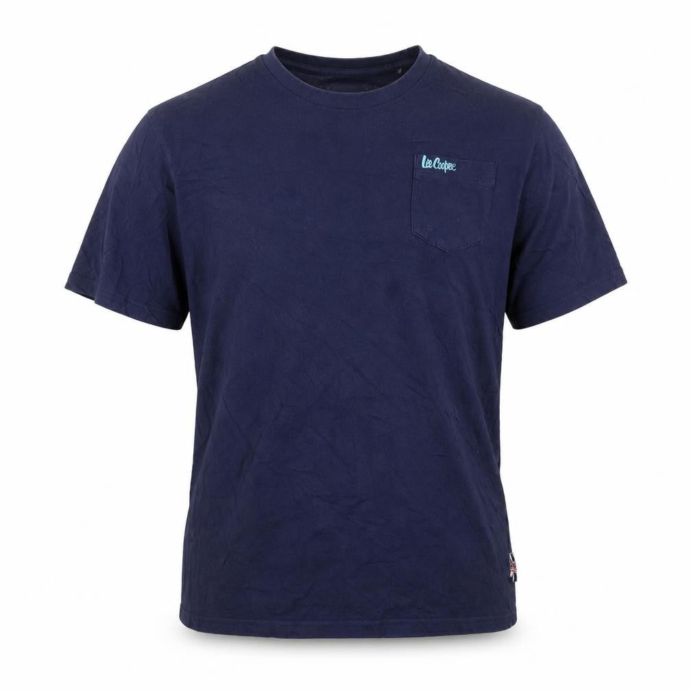 Front view of Lee Cooper Men's Blue Short Sleeve T-Shirt, size L