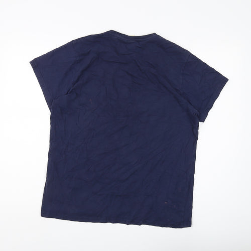 Lee Cooper Men's Blue Short Sleeve T-Shirt, Size L