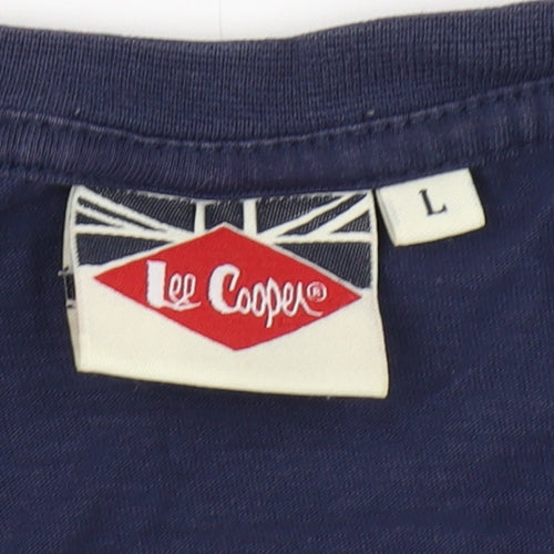 Lee Cooper Men's Blue Short Sleeve T-Shirt, Size L