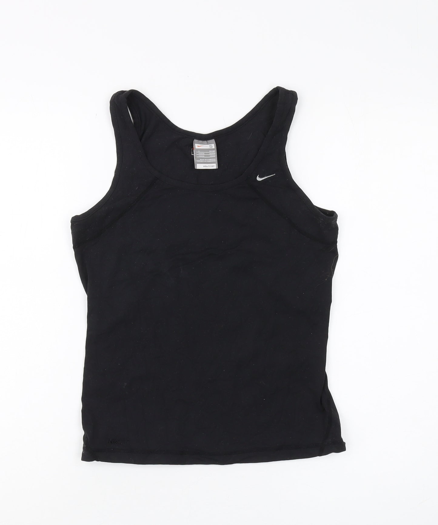 Nike Women's Black Tank Top S, Moisture Wicking, Activewear