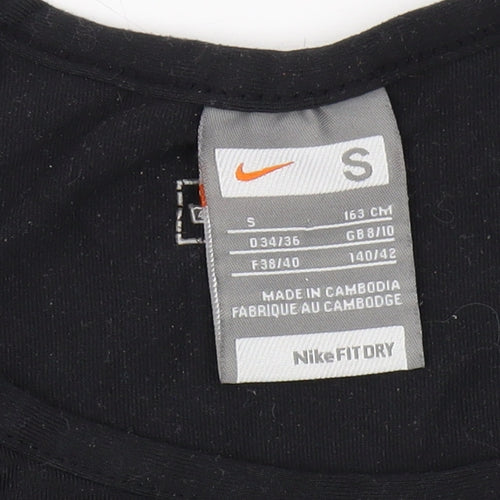 Nike Women's Black Tank Top S, Moisture Wicking, Activewear