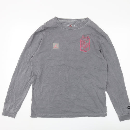 Jordan Men's Sports Grey Long Sleeve T-Shirt Size S