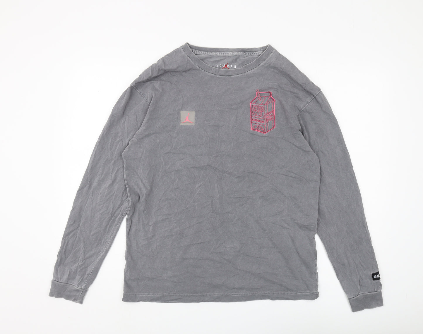 Jordan Men's Sports Grey Long Sleeve T-Shirt Size S