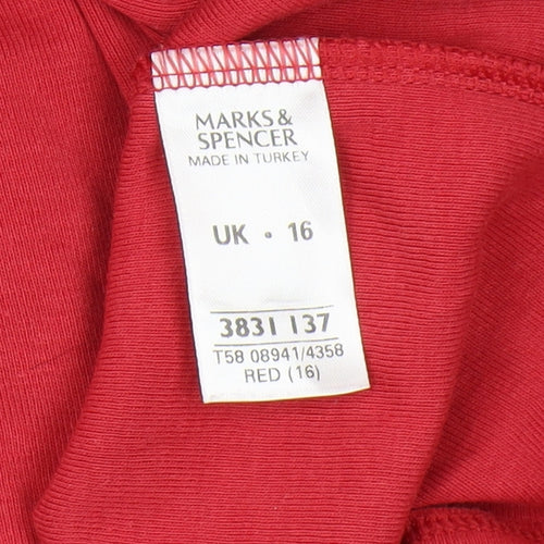 Marks and Spencer Women's Red Top, Size 16