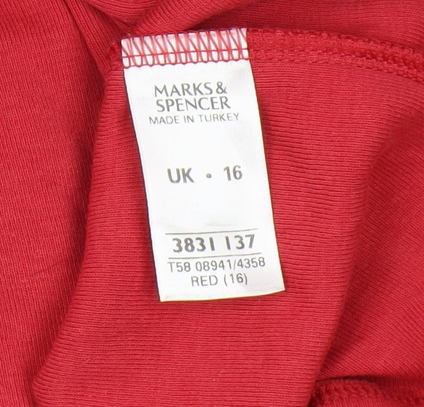 Marks and Spencer Women's Red Top, Size 16