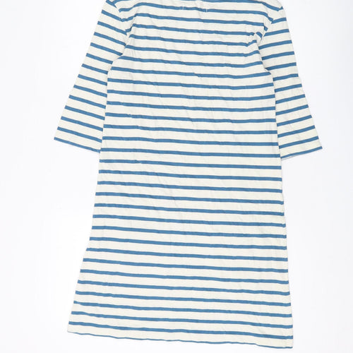 Seasalt Women's Blue Stripe Cotton Shift Dress Size 8