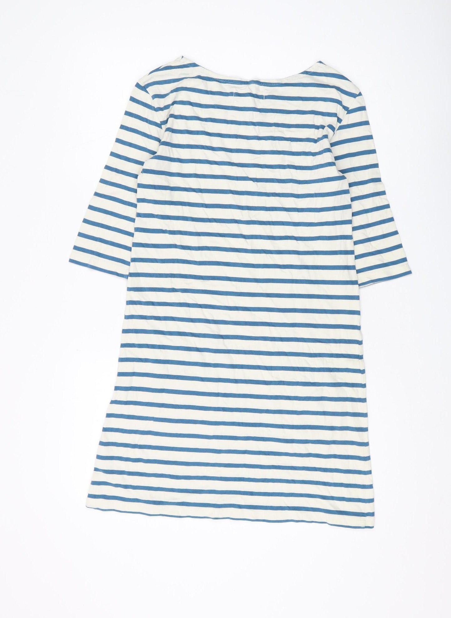 Seasalt Women's Blue Stripe Cotton Shift Dress Size 8