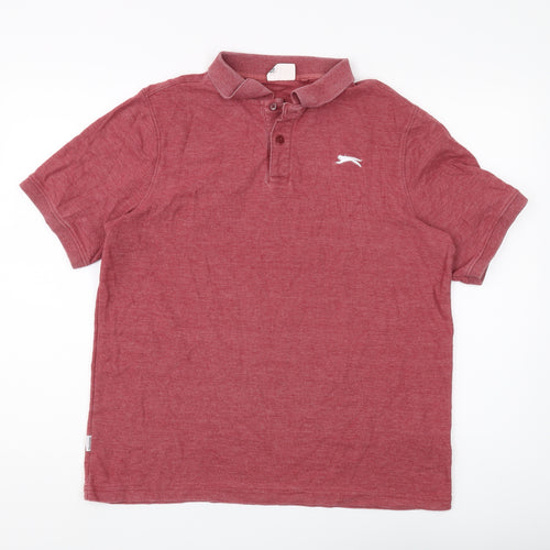 Slazenger Men's Red Polo Shirt L, Casual Comfort