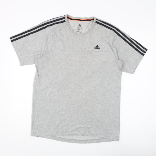 Adidas Men’s Grey Short Sleeve T-Shirt, Size M
