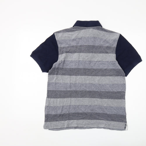 McKenzie Men's Grey Striped Polo, Size M, Cotton