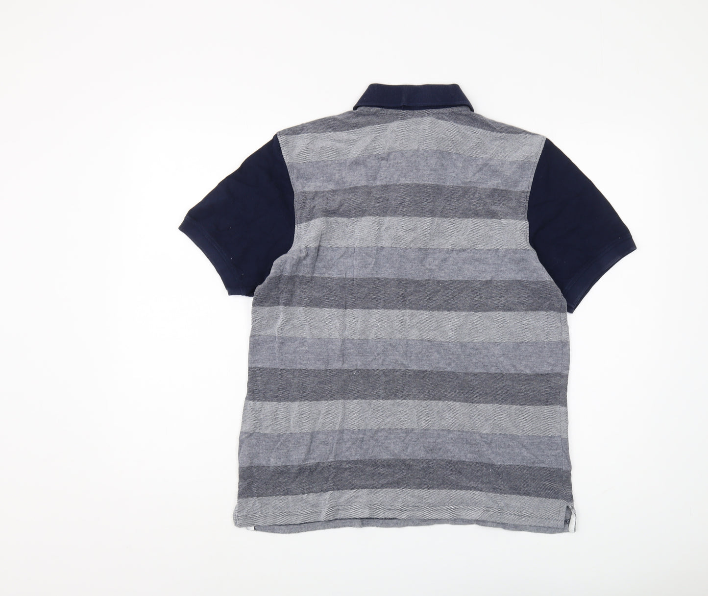 McKenzie Men's Grey Striped Polo, Size M, Cotton