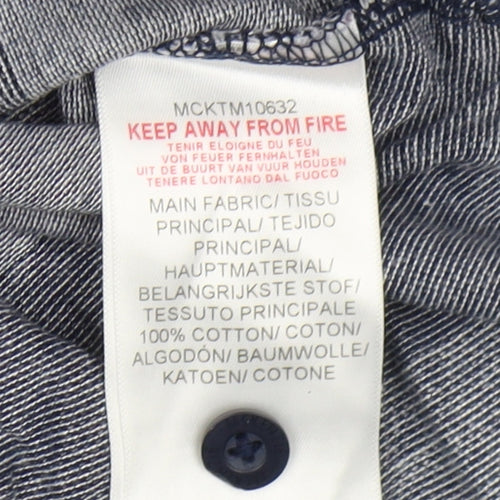 McKenzie Men's Grey Striped Polo, Size M, Cotton