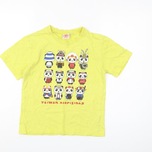 MD Boys Yellow Graphic Cotton T-Shirt, Size 5
