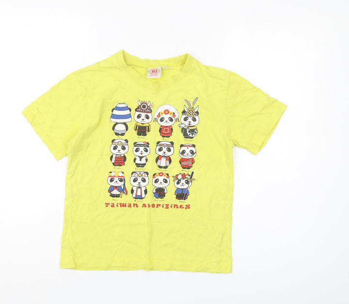 MD Boys Yellow Graphic Cotton T-Shirt, Size 5