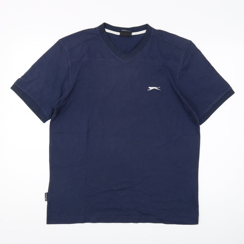 Slazenger Men's Blue V-Neck T-Shirt M