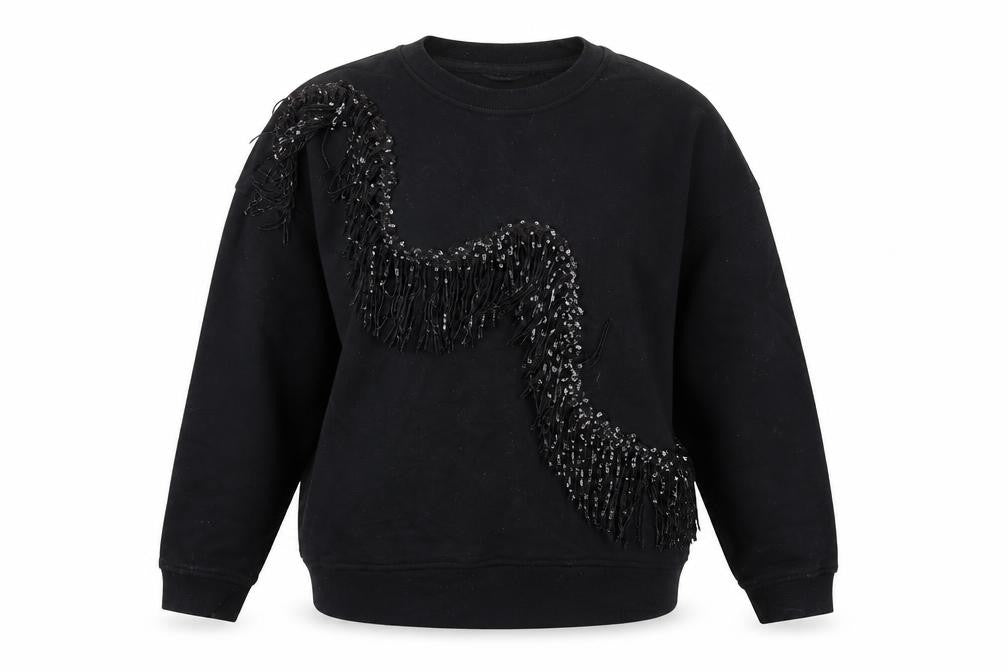 Front view of River Island Women's Black XS Pullover Sweatshirt