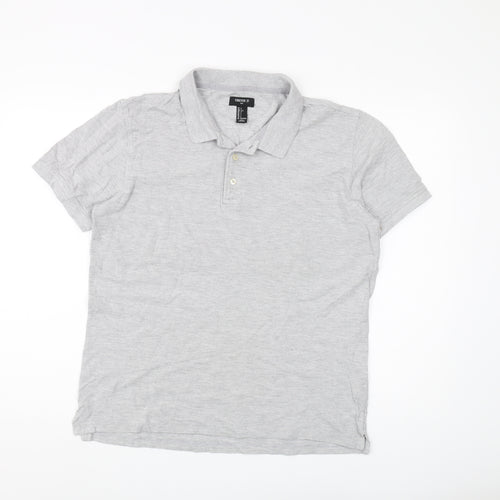 Forever 21 Men's Grey Polo Shirt L Short Sleeve