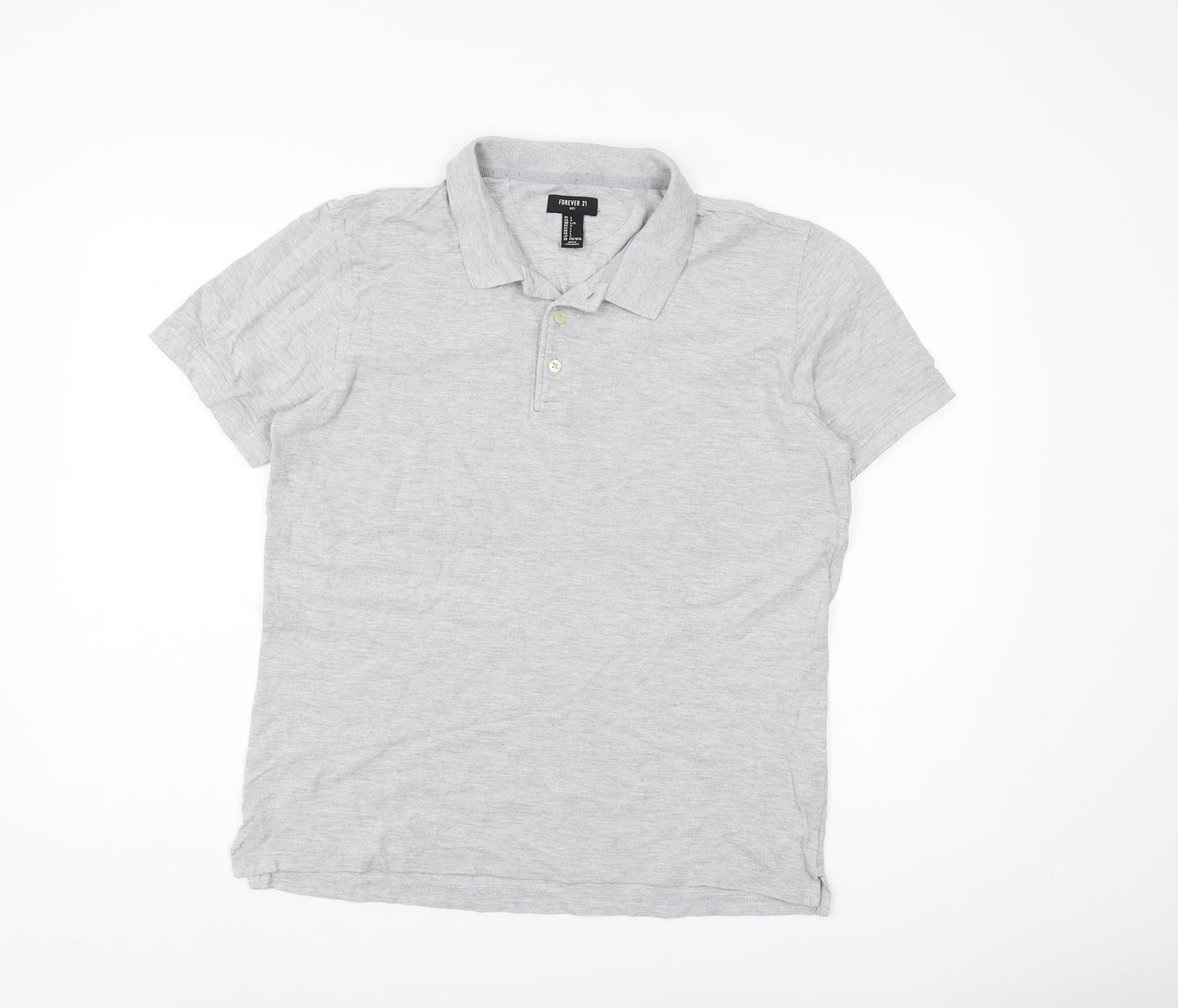 Forever 21 Men's Grey Polo Shirt L Short Sleeve