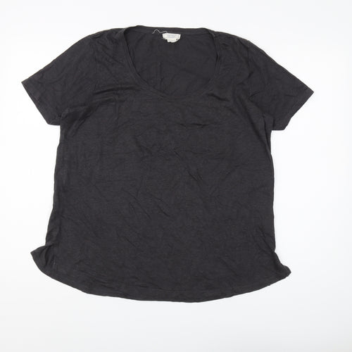 Fat Face Women's Black Linen T-Shirt Size 14