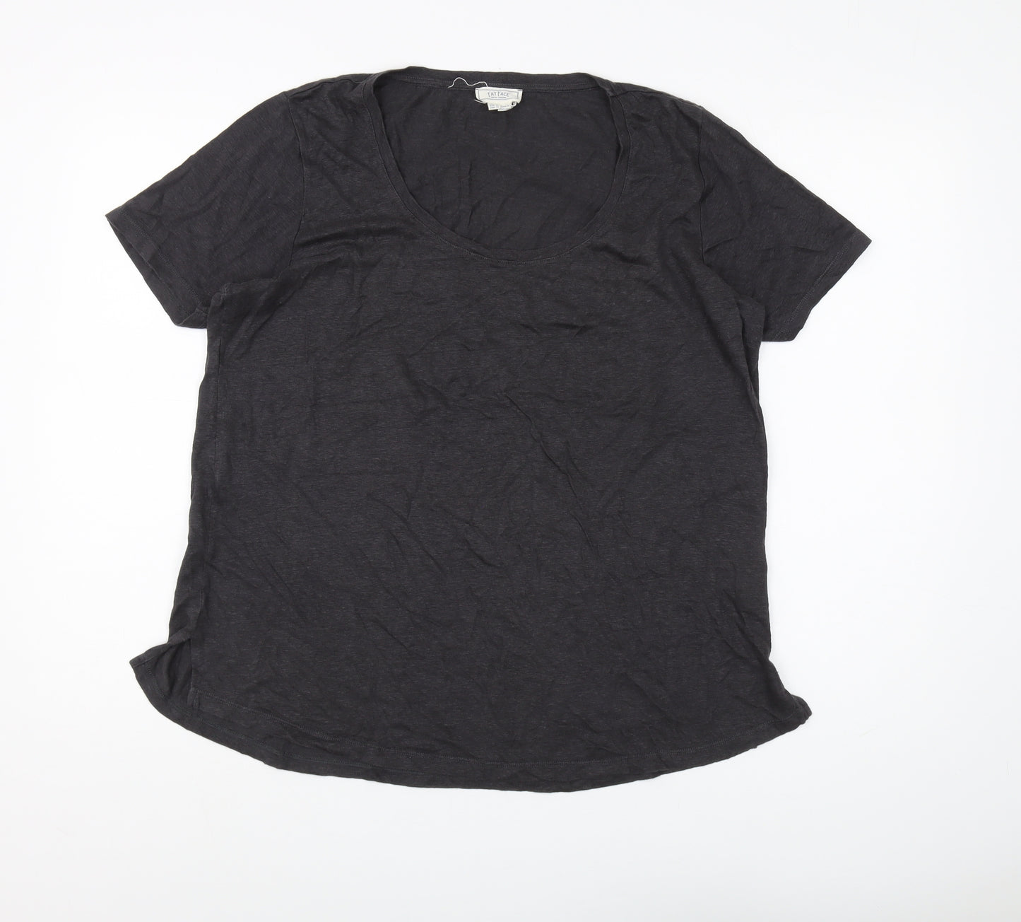 Fat Face Women's Black Linen T-Shirt Size 14