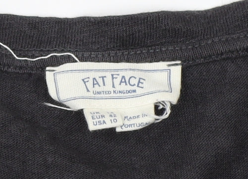 Fat Face Women's Black Linen T-Shirt Size 14