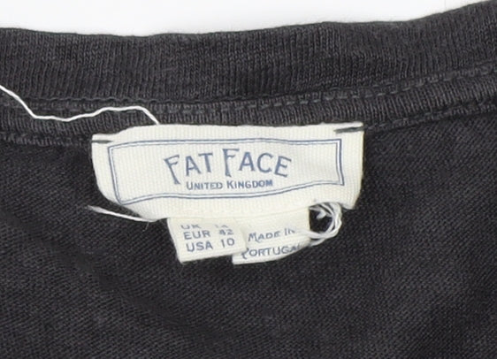 Fat Face Women's Black Linen T-Shirt Size 14