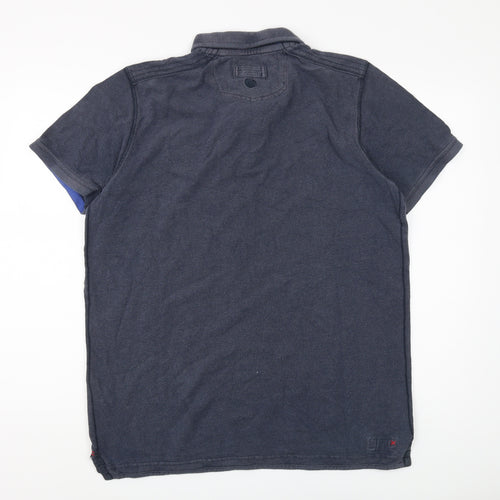 Fat Face Men's Blue Cotton Polo Shirt L