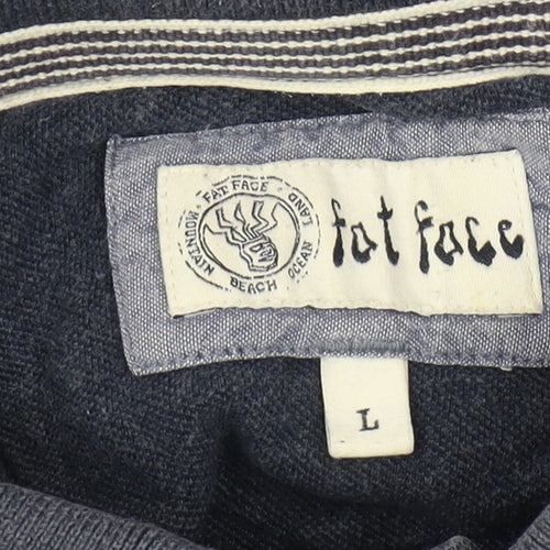 Fat Face Men's Blue Cotton Polo Shirt L