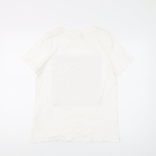 River Island Women's White T-Shirt Sz S Couture Design