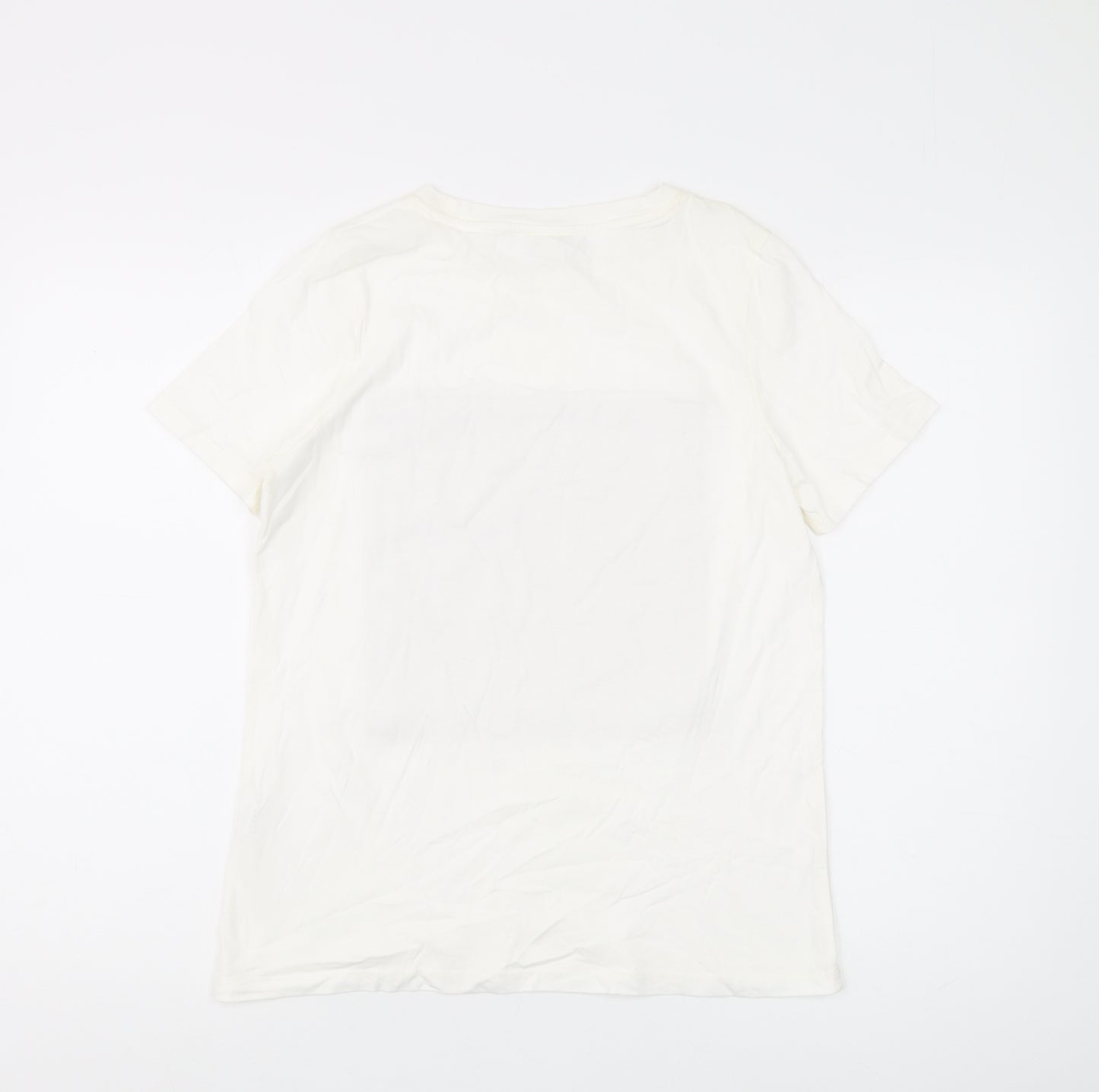 River Island Women's White T-Shirt Sz S Couture Design