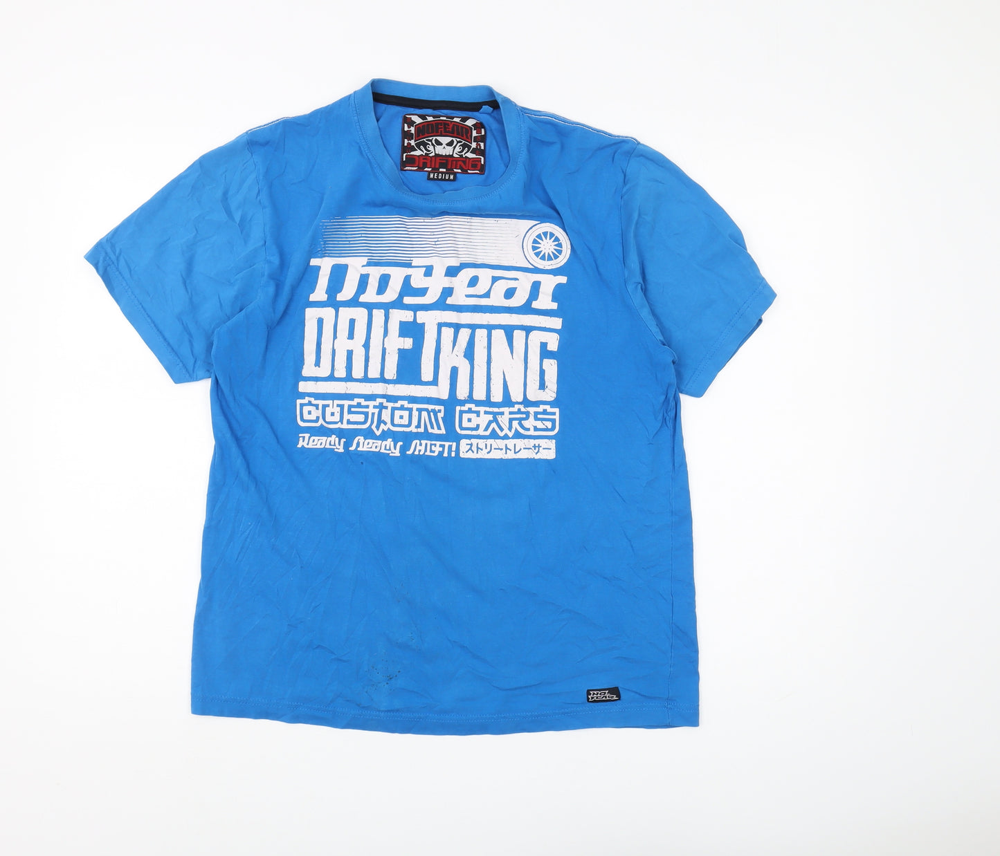 No Fear Men's Blue Graphic Car Print T-Shirt - M