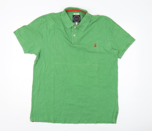 Joules Men's Green Cotton Polo Shirt L Classic Fit