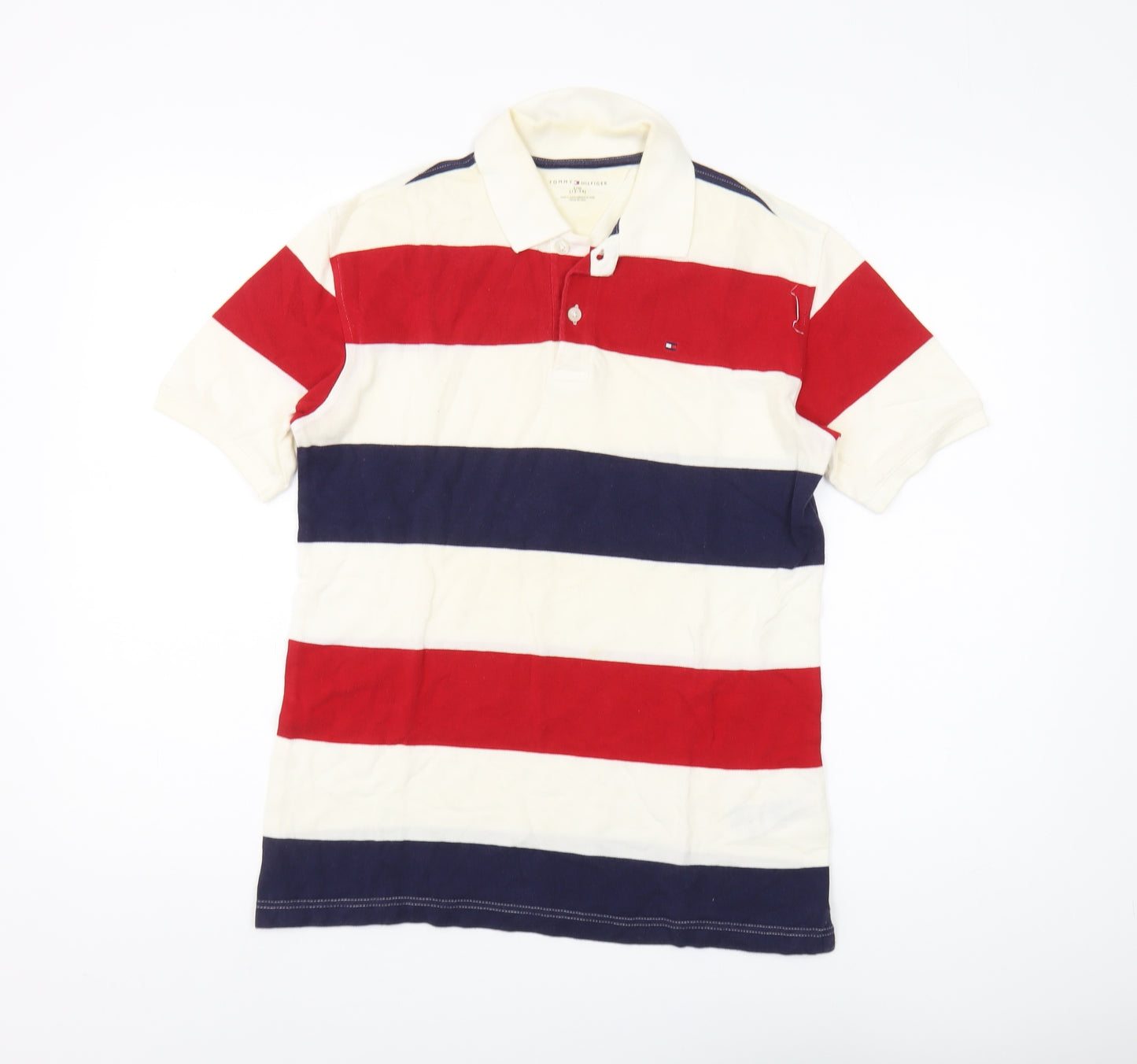 Tommy Hilfiger Boys Multicoloured Striped Polo Shirt Large