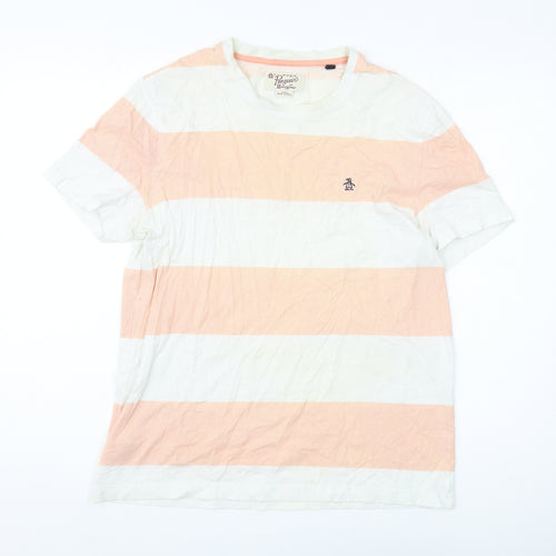 Penguin Men’s Multicoloured Striped Cotton T-Shirt L