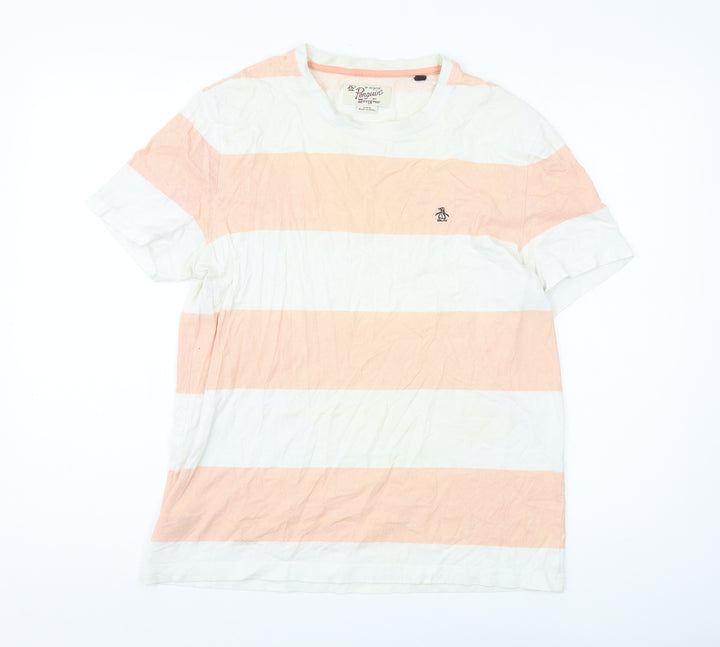 Penguin Men’s Multicoloured Striped Cotton T-Shirt L