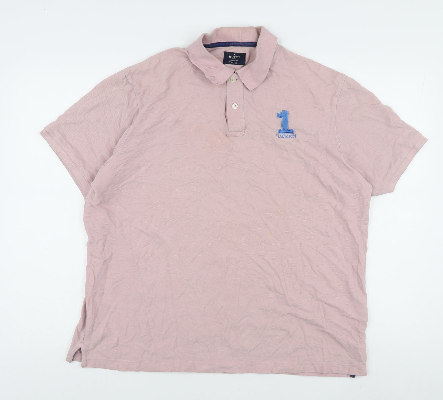 Hackett Men's Pink Polo Shirt Classic Fit 2XL